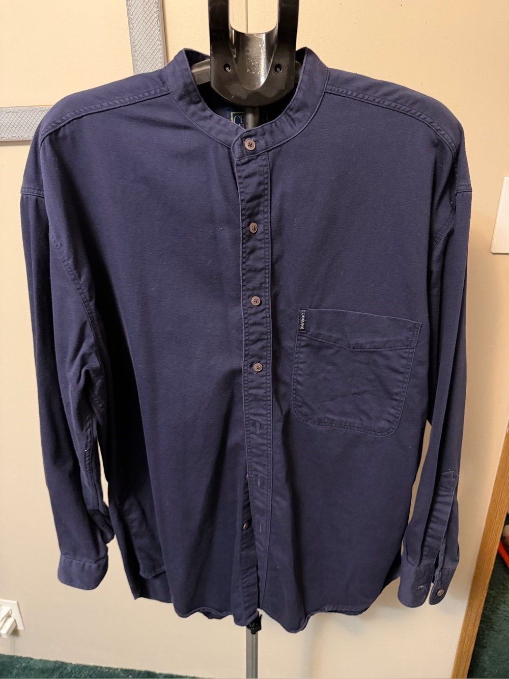VINTAGE 80s/90s Chaps Ralph Lauren Band Collar Shirt ✨